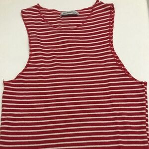Zara Trafaluc Women’s Top Striped Red & Withe Color  Size Small